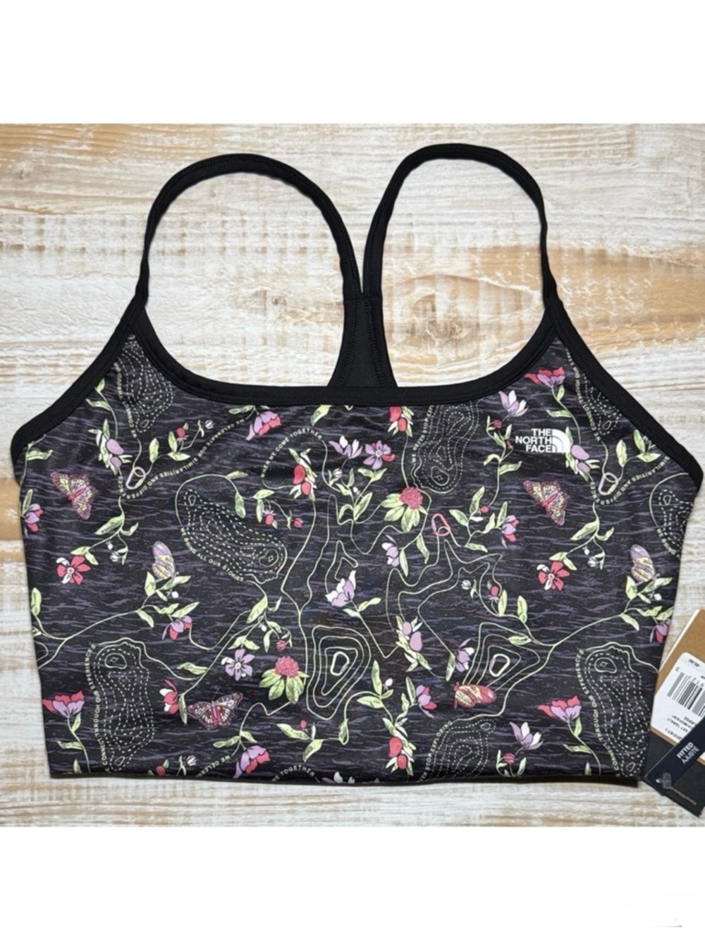 The North Face Women's Dune Sky Tanklette In Black Floral Print in Size Large